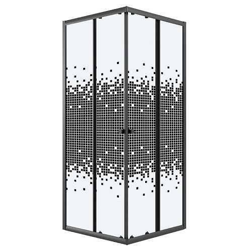 Душевое ограждение Niagara Эко/Eco NG-1008(9, 10)-14QBLACK 80*80, 90*90, 100*100,стекло мозаика