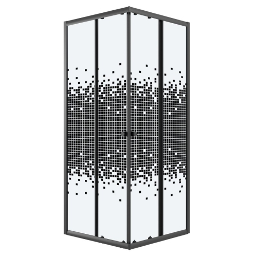 Душевое ограждение Niagara Эко/Eco NG-1008(9, 10)-14QBLACK 80*80, 90*90, 100*100,стекло мозаика