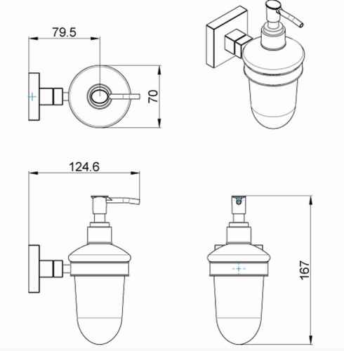 Дозатор для жидкого мыла Azario Rina AZ-87012 фото 2