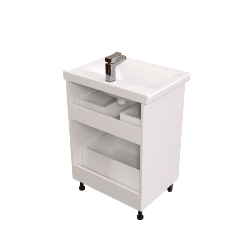 Тумба с раковиной Mirsant Сити 60, 80 напольная белая фото 4