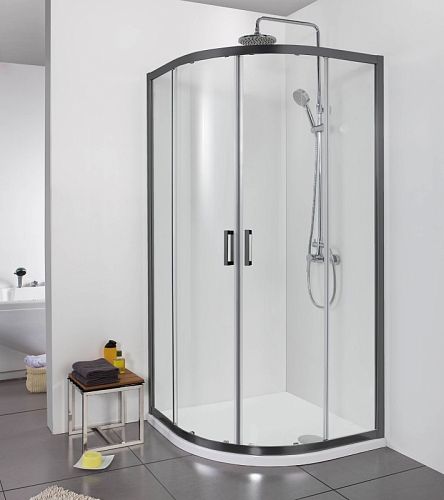 Душевой угол Aquatek ARI RO 08020BL (09020, 10020) 80*80, 90*90, 100*100 черный профиль