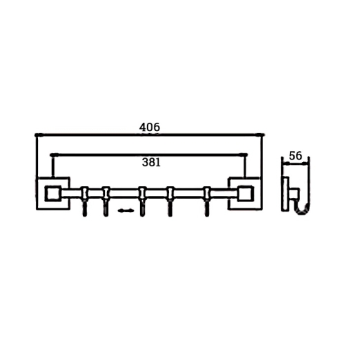 Держатель с 5-ю крючками Haiba HB8615-5 хром фото 2