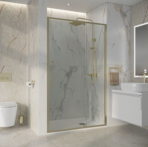 Душева дверь в нишу Niagara Nova NG-45 110 120 золото фото 2