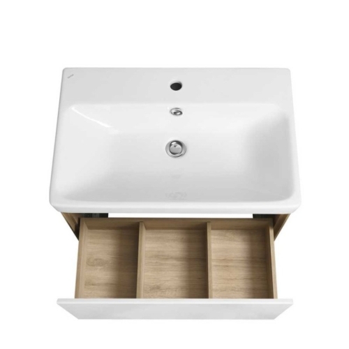 Тумба с раковиной Aquaton Либерти 70, 90 Дуб Эльвезия/Белый глянец фото 3