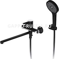 Смеситель для ванны Gappo G2203-6 черный/хром (с лейкой и шлангом)