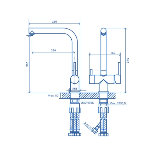 Смеситель для кухни Pragma Эсдель/Esdel ESD7.C2LF.013, с подключением фильтра фото 8