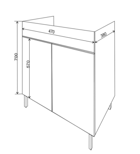 Тумба с раковиной Aqua Nero Сабина 50, 60, 80, напольная фото 7