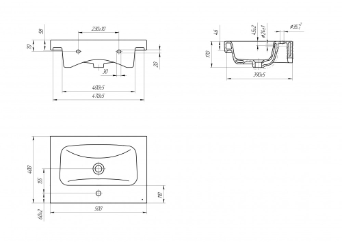 Тумба с раковиной Cersanit Moduo 50, 60, 80 подвесная фото 5