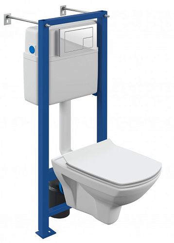 Комплект Cersanit CARINA XL CO DPL EO slim инсталляция VECTOR кнопка CORNER пластик белый