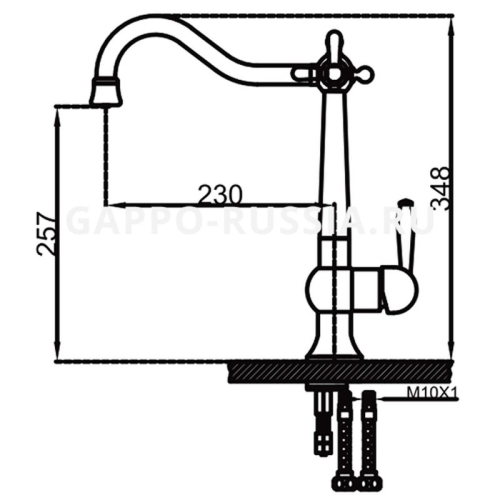 Смеситель для кухни G4398-13 хром фото 2