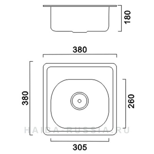 Мойка кухонная Haiba HB 3838 0,8 мм фото 3