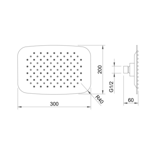 Верхний душ Berges Ventas O Black 074006 30*20 см, черный матовый фото 2