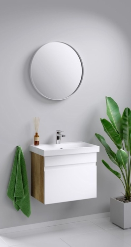 Зеркало Aqwella SMART 60 80 в белой раме фото 2