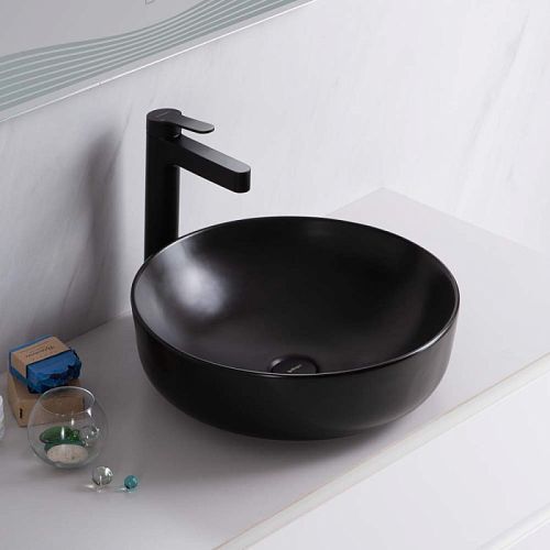Раковина накладная Belbagno BB1315-H301 410х410х140мм черный матовый