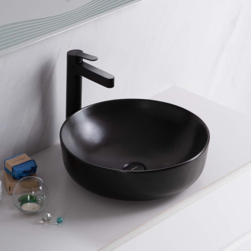 Раковина накладная Belbagno BB1315-H301 410х410х140мм черный матовый