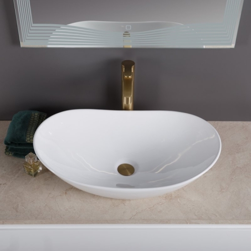 Раковина накладная Belbagno BB1404 605x360x155мм белый глянец фото 2