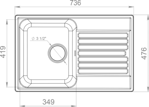 Мойка кухонная GranFest Quarz GF-Z78 74*48 черный фото 3