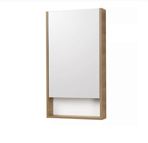 Зеркальный шкаф Aquaton Сканди 45, 55, 70, 90  Белый Глянцевый/Дуб Рустикальный