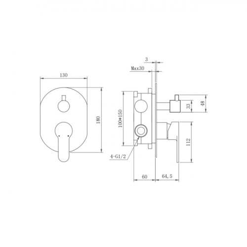 Душевой комплект Berges Ventas 3R 073007, хром фото 3