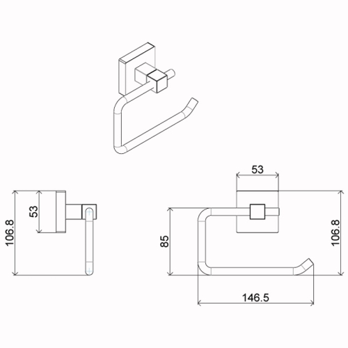 Держатель туалетной бумаги Azario Rina AZ-87010, хром фото 2