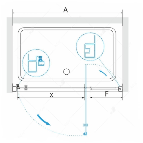 Душевая дверь RGW 70, 80, 90, 100, 110, 120 PA-02B фото 2