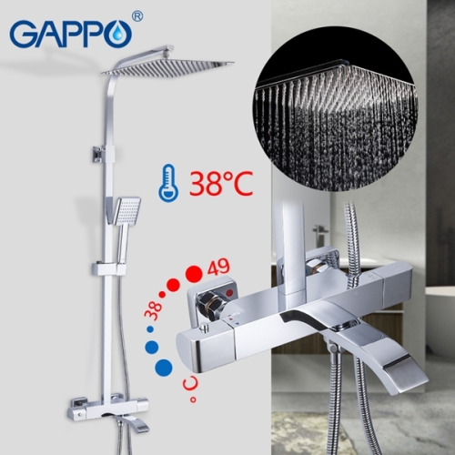 Душевая стойка с термостатом Gappo G2407-40 хром фото 2