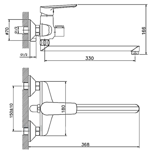 Смеситель для ванны Haiba HB22198 хром фото 2