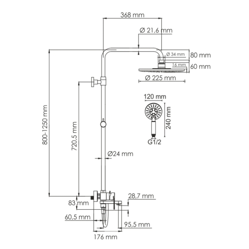 Душевая система Wasserkraft A185.067.058.WM белый Soft-touch фото 3