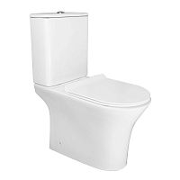 Унитаз напольный безободковый Azario Fretta Round AZ-1217 + AZ-1216 с сидением микролифт, смыв Geberit