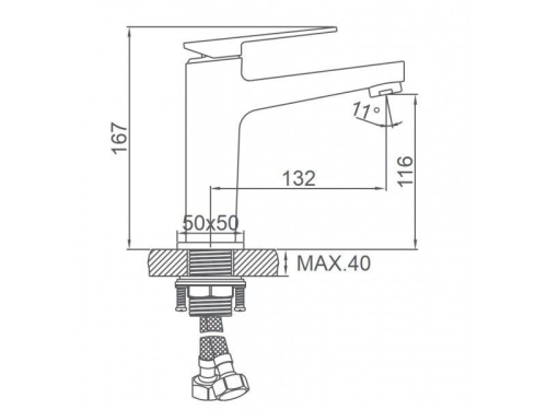 Смеситель на умывальник Ledeme L1078B черный фото 2