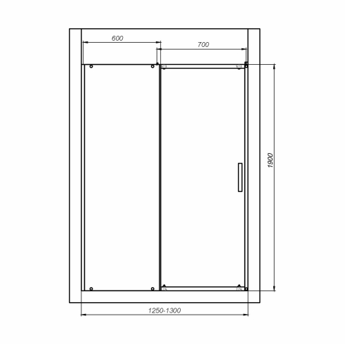 Душевая дверь Mirsant Neo 125-130, 131-140, 141-150 фото 3