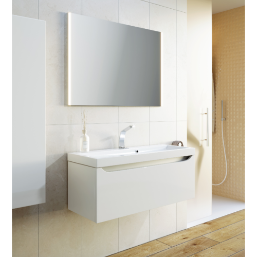 Тумба с умывальником Aqwella Verona 80, 100 подвесная белая  фото 2