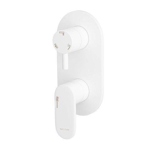 Встроенный смеситель для ванны на 2 положения Wasserkraft Mindel 8571 белый Soft-touch