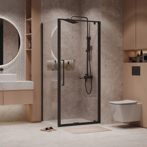 Душевое ограждение Niagara Нова/Nova NG-85-8AB-A80B-34 80*80, дверь распашная, стекло прозрачное фото 2