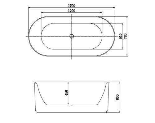 Ванна акриловая Aquatek Модена AQ-1163778 170*78, ножки, сифон фото 9