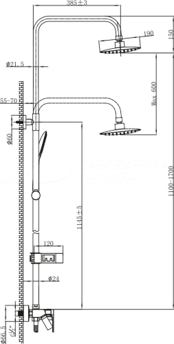 Душевая система Lemark LM7002BL черная фото 3