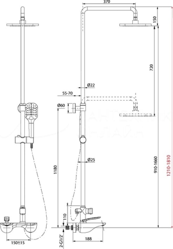 Душевая система Lemark LM6862C хром фото 5