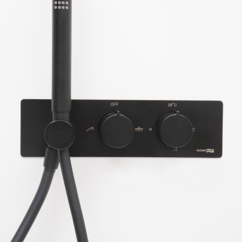 Термостатический смеситель для душа Wasserkraft Elbe 7488 Thermo со встраиваемой системой монтажа, черный soft touch фото 2