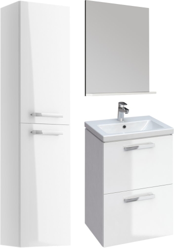 Тумба с раковиной Cersanit Melar 50, 60, 70, 80 подвесная/напольная, белая фото 2