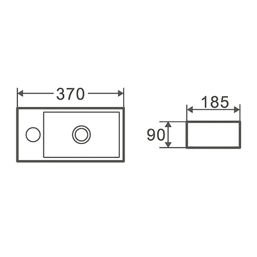 Раковина Azario AZ-5092L левая 37*18.5*19 фото 4