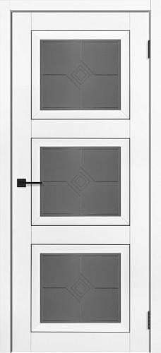 Дверь межкомнатная Tandoor Деканто 3 белый бархат, стекло серый сатин