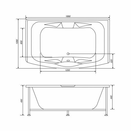 Ванна акриловая Mirsant (Sole) Delta 190*109 фото 3