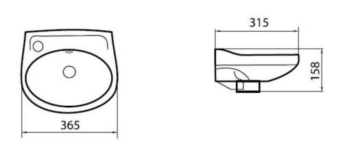 Умывальник Sanita Лада 36 см фото 2