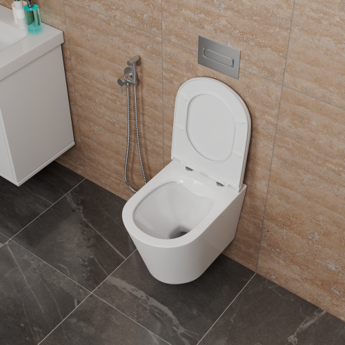 Унитаз подвесной безободковый D&K Venice DT1026016 белый с сидением микролифт фото 7