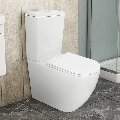 Унитаз напольный безободковый, смыв Торнадо Azario Grado AZ-2141 UQ1 с сидением микролифт фото 11