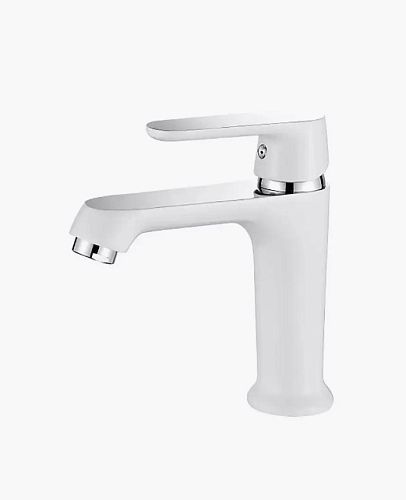 Смеситель на умывальник Ledeme L1077W белый/хром