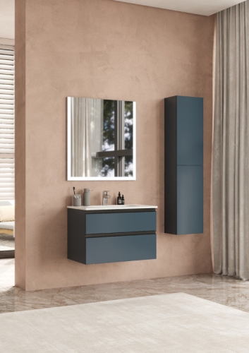 Пенал подвесной Roca Domi 35 синий матовый фото 3