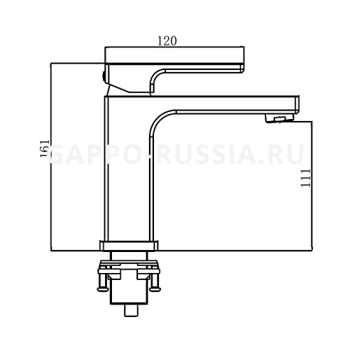 Смеситель для раковины Gappo G17-6 G1017-6 черный фото 2