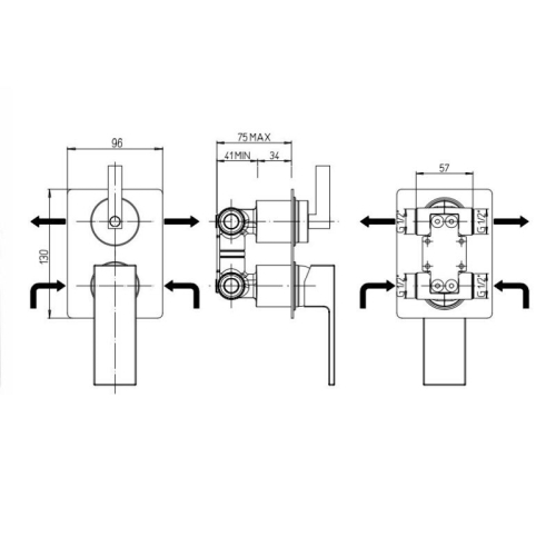 Смеситель скрытого монтажа на 2 положения Paini Grazia 21CR6911 хром фото 7