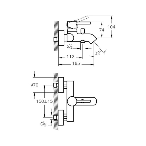 Смеситель для ванны Vitra Minimax S A41994 хром фото 2